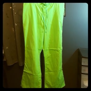 Cherokee Neon Green Scrub Pants